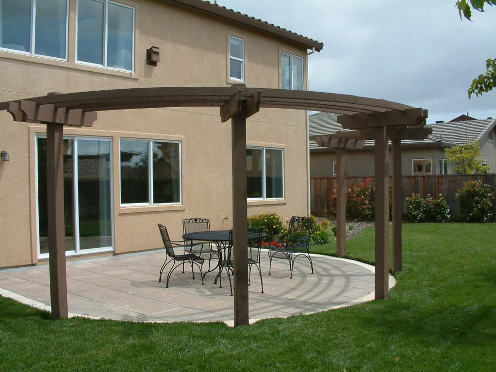 Patio and Curved Trellis