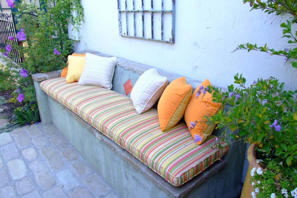 Striped Covered Bench